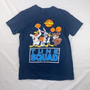 Looney Tunes Vintage Space Jam Tune Squad Blue Graphic Tee Shirt Mens Small